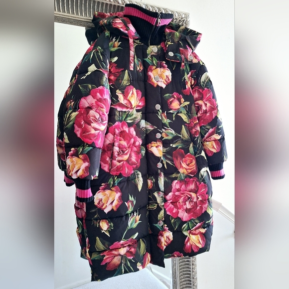 DOLCE GABBANA Long Floral Print Quilted Puffer Jacket IT 42 US 6 L Org $4,595 - Picture 5 of 16